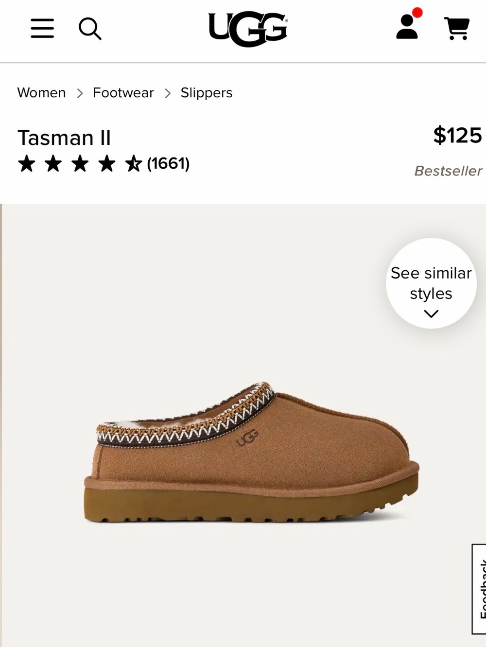 UGG Chestnut Suede Shearling Slip-On Clog